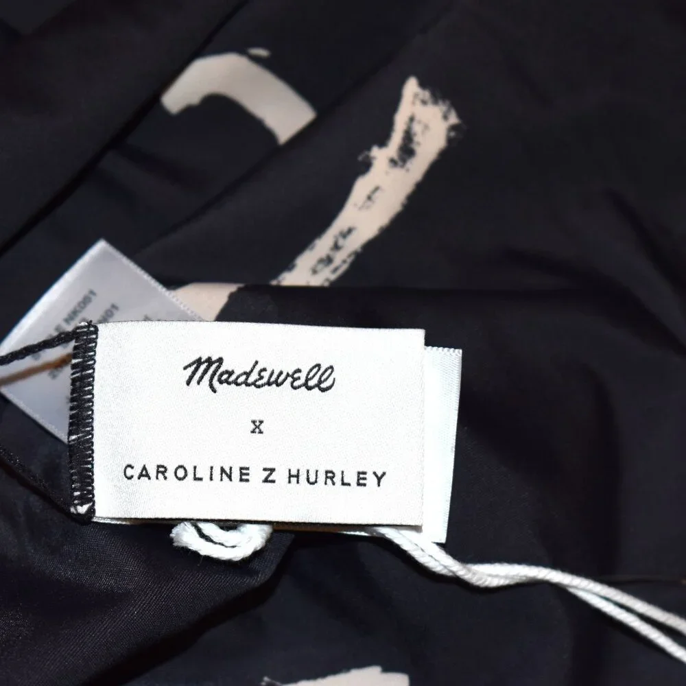 Black One-Piece Swimsuit with Ivory Abstract Print - Picture 7 of 7